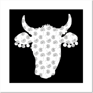 Botanical Cow Posters and Art